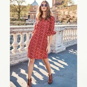 BODEN Red White Blue 3/4 Ruffle Sleeve Dress 10L